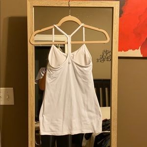 White Lululemon Power Y Tank Top